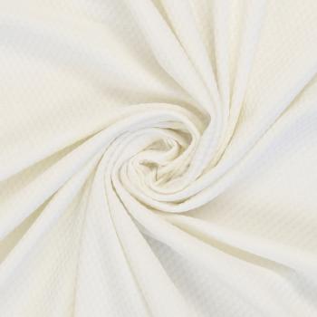 Baumwoll-Jacquardjersey Waffelstruktur Altweiß by Swafing